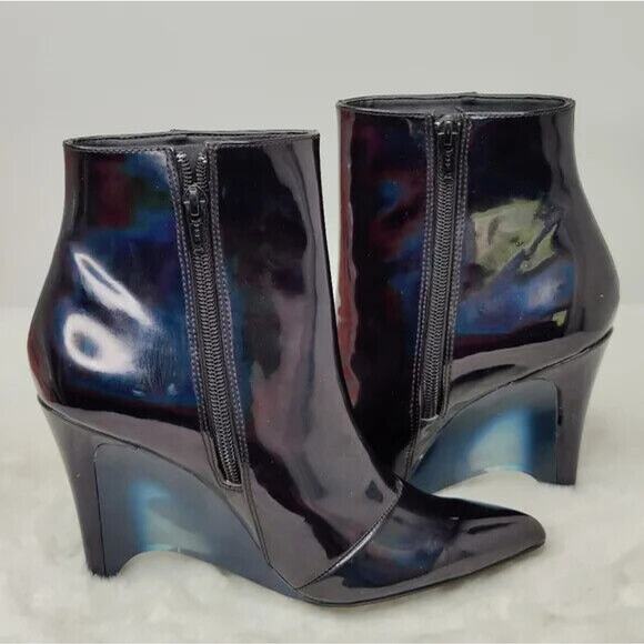 vintage y2k BCBGeneration Navy blue Ankle Acrylic Pointed Toe Booties Size US 6 - Picture 5 of 8